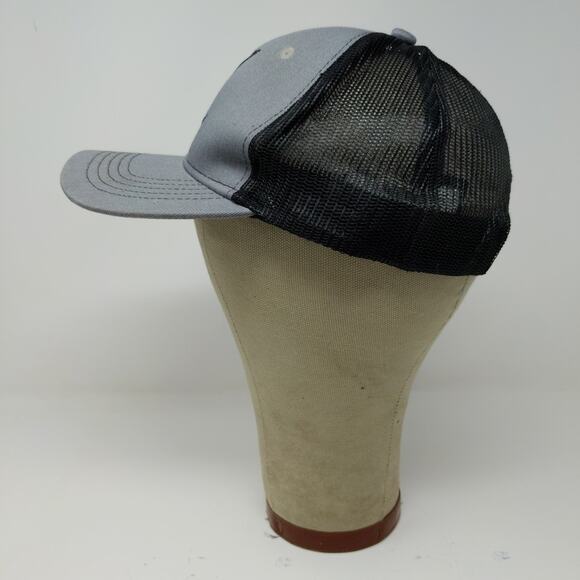 Port Authority Youth Boys Embroidered L Snapback Mesh Back Hat Gray Black - Picture 5 of 12